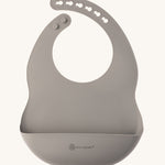 Eco Rascals Silicone Baby Bib in silver grey.