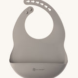 Eco Rascals Silicone Baby Bib in silver grey.