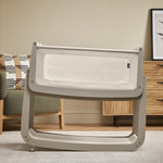 The SnuzPod5 with only 2 of its 4 wheels attached, to show the 'comfort incline mode'.