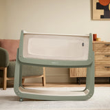 The SnuzPod5 with only 2 of its 4 wheels attached, to show the 'comfort incline mode'.