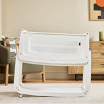 The SnuzPod5 with only 2 of its 4 wheels attached, to show the 'comfort incline mode'.
