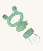 The Haakaa Silicone Freeze-N-Feed Mini Set feeder on a cream background. The image shows the feeder part removed from he handle to add food inside
