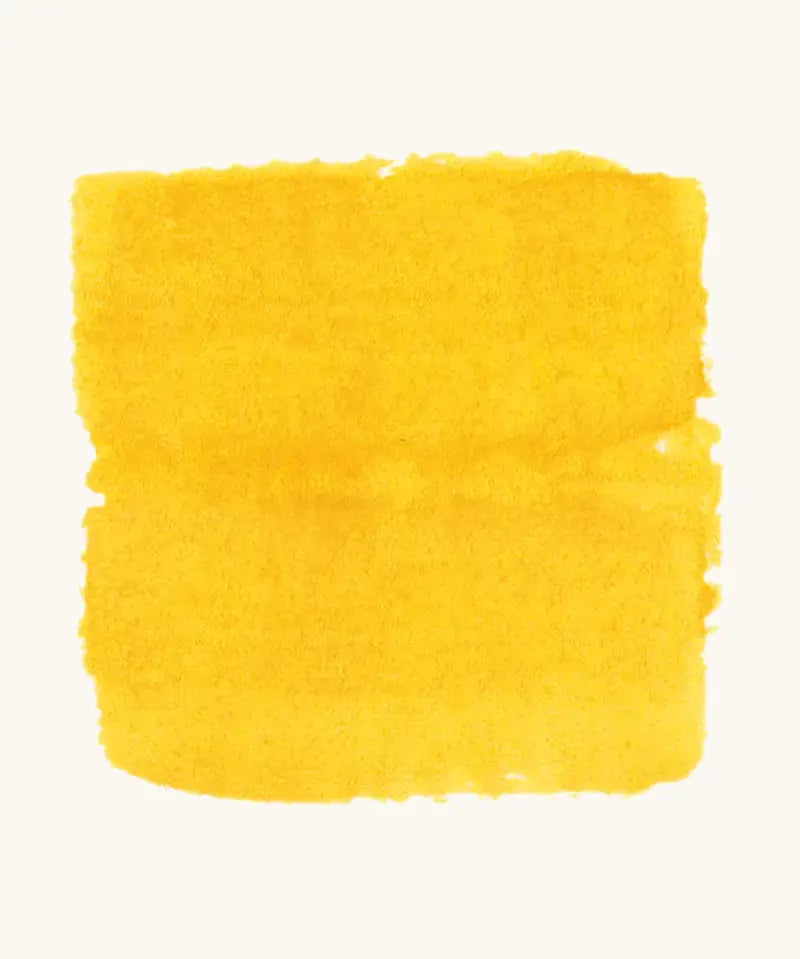Brushstroke using Stockmar golden yellow opaque watercolour paint