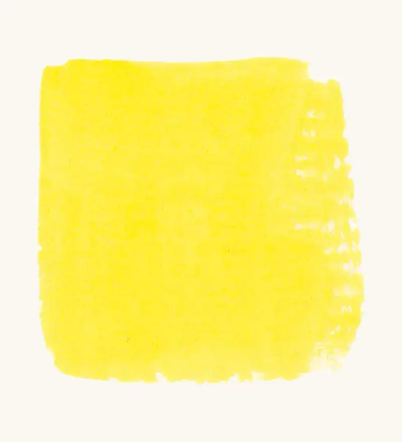 Brushstroke using Stockmar lemon yellow opaque watercolour paint