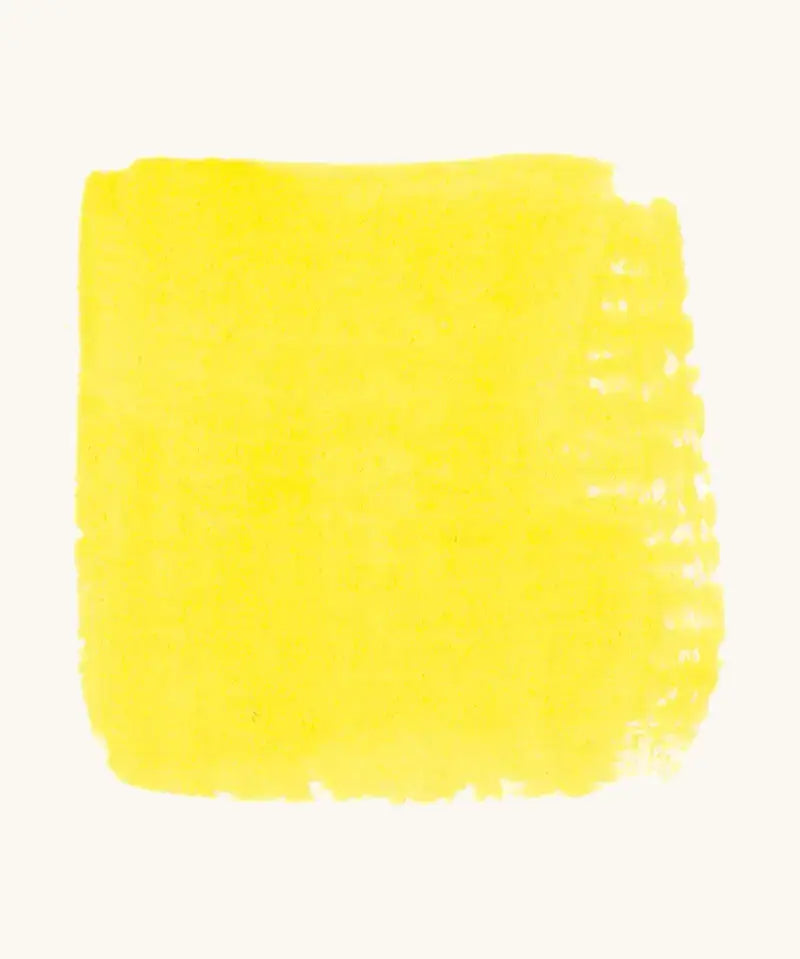 Brushstroke using Stockmar lemon yellow opaque watercolour paint