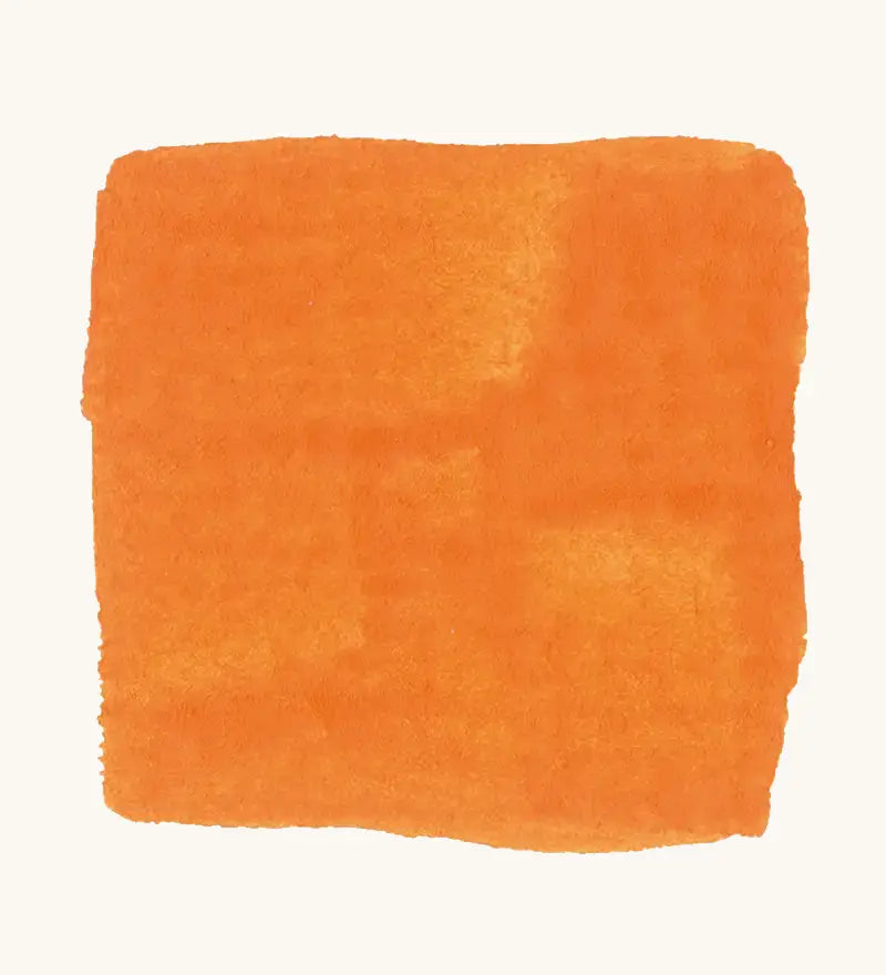 Brushstroke using Stockmar orange opaque watercolour paint