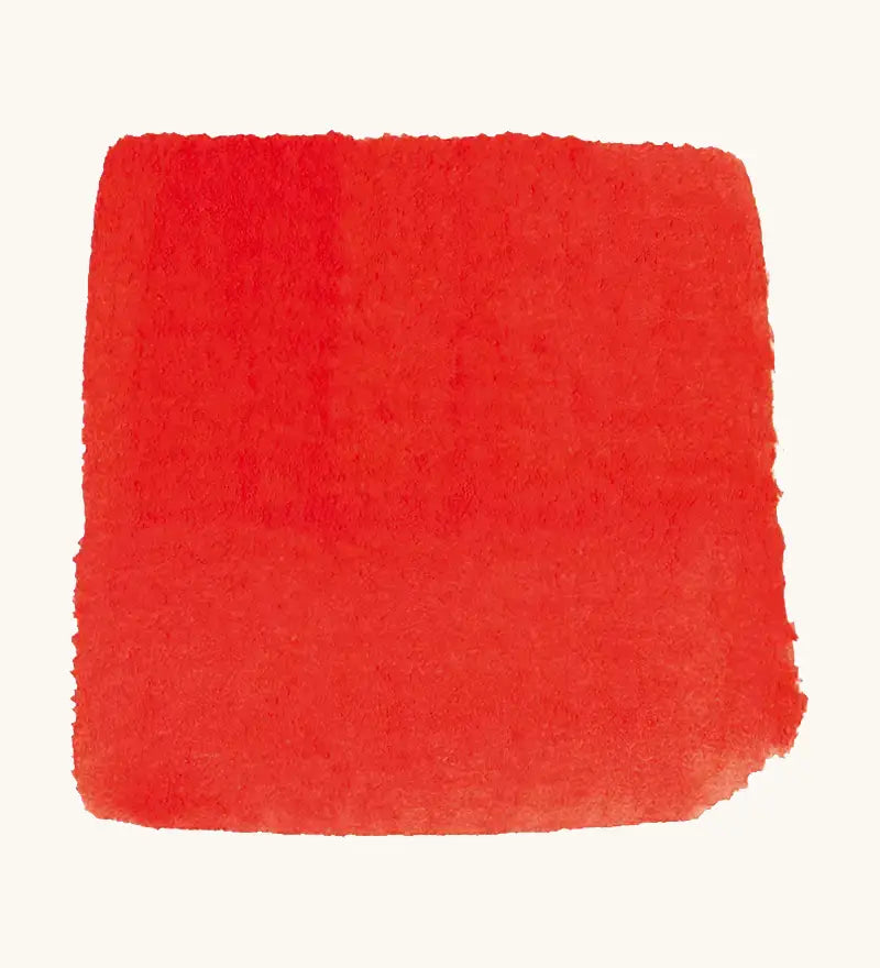 Brushstroke using Stockmar vermillion red opaque watercolour paint