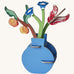 Studio roof Dutch Masters inspired bouquet 3D pop out card decoration available at Babipur displayed in a DIY blue vase included with the set
