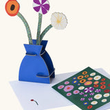 Studio Roof Dutch Klimt flowers bouquet 3D pop out card next to matching greetings card