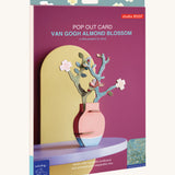 The cardboard packaging for the Studio roof  Van Gough inspired bouquet with almond blossom 3D pop out card decoration available at Babipur 