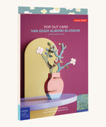 The cardboard packaging for the Studio roof  Van Gough inspired bouquet with almond blossom 3D pop out card decoration available at Babipur 