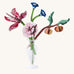 Studio roof small Dutch masters inspired bouquet decoration available at Babipur displayed in a glass vase