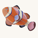 Studio Roof small clownfish wall decoration available at Babipur. Features a thick cardboard DIY kit of a small clownfish to hang on a wall