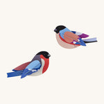 Studio Roof Finches Cardboard Model, on a cream background