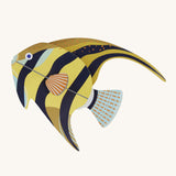 Studio Roof small angelfish wall decoration available at Babipur. Features a thick cardboard DIY kit of a angelfish to hang on a wall