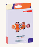 The cardboard packaging for the small clownfish wall decoration available at Babipur.