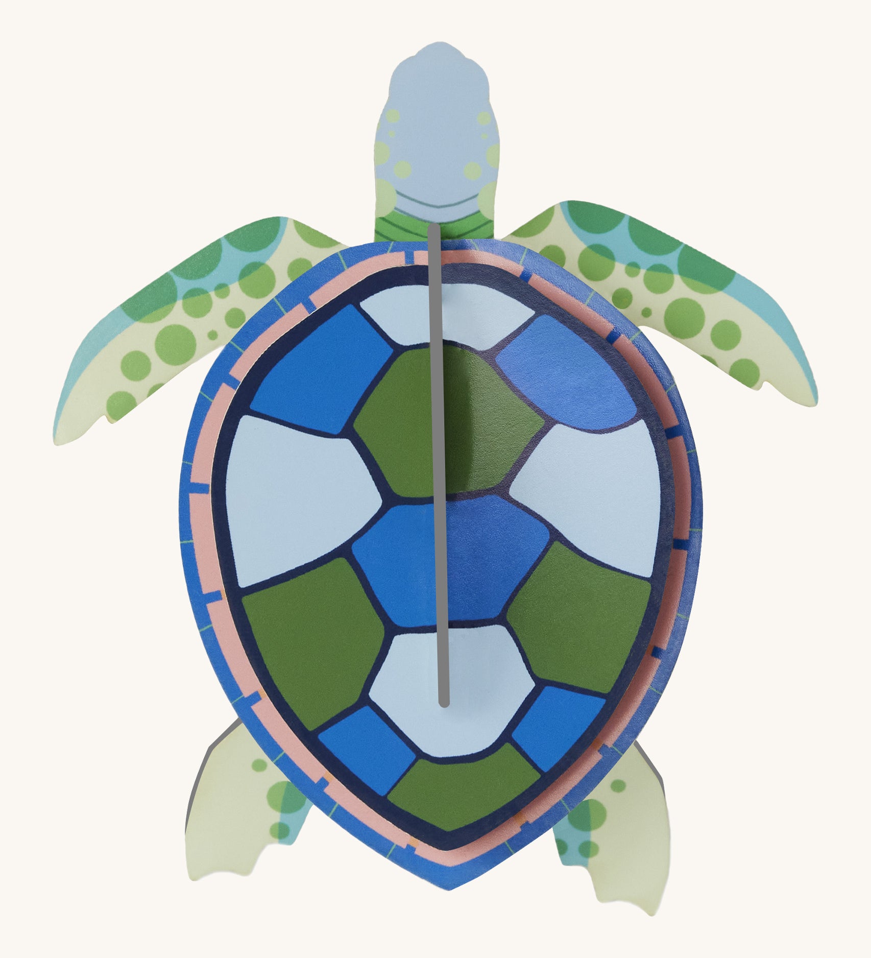 Studio Roof small turtle wall decoration available at Babipur. Features a thick cardboard DIY kit of an small turtle to hang on a wall