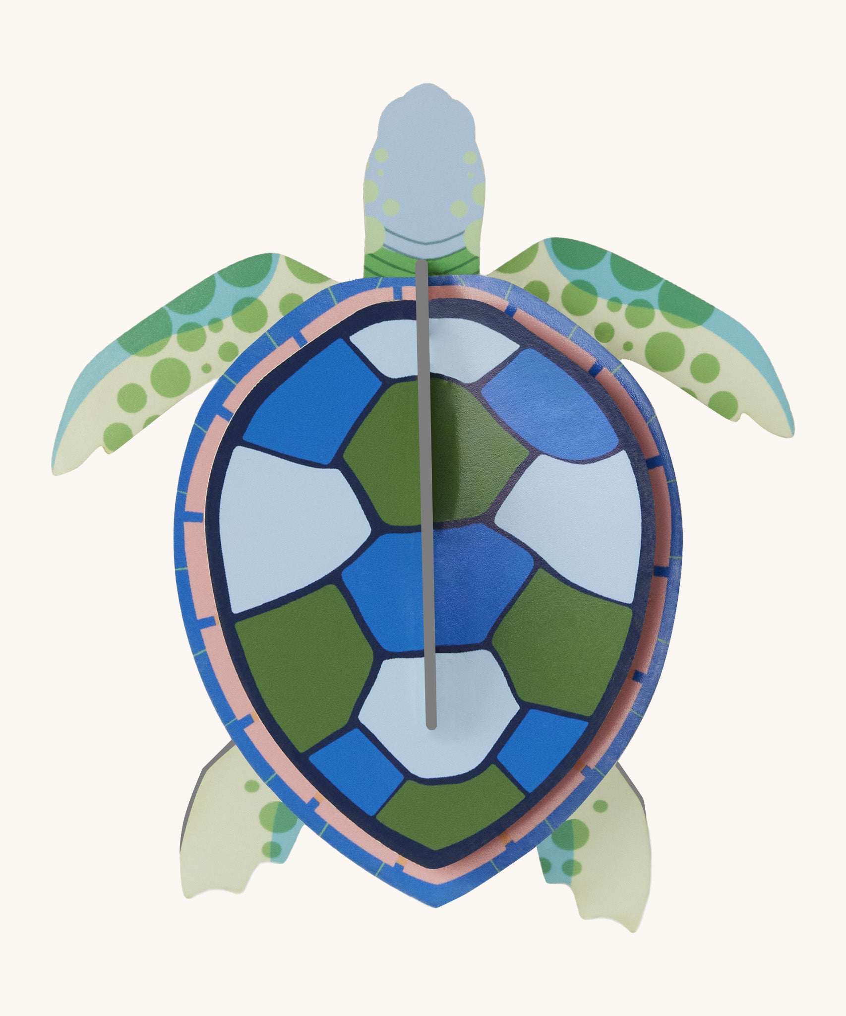 Studio Roof small turtle wall decoration available at Babipur. Features a thick cardboard DIY kit of an small turtle to hang on a wall