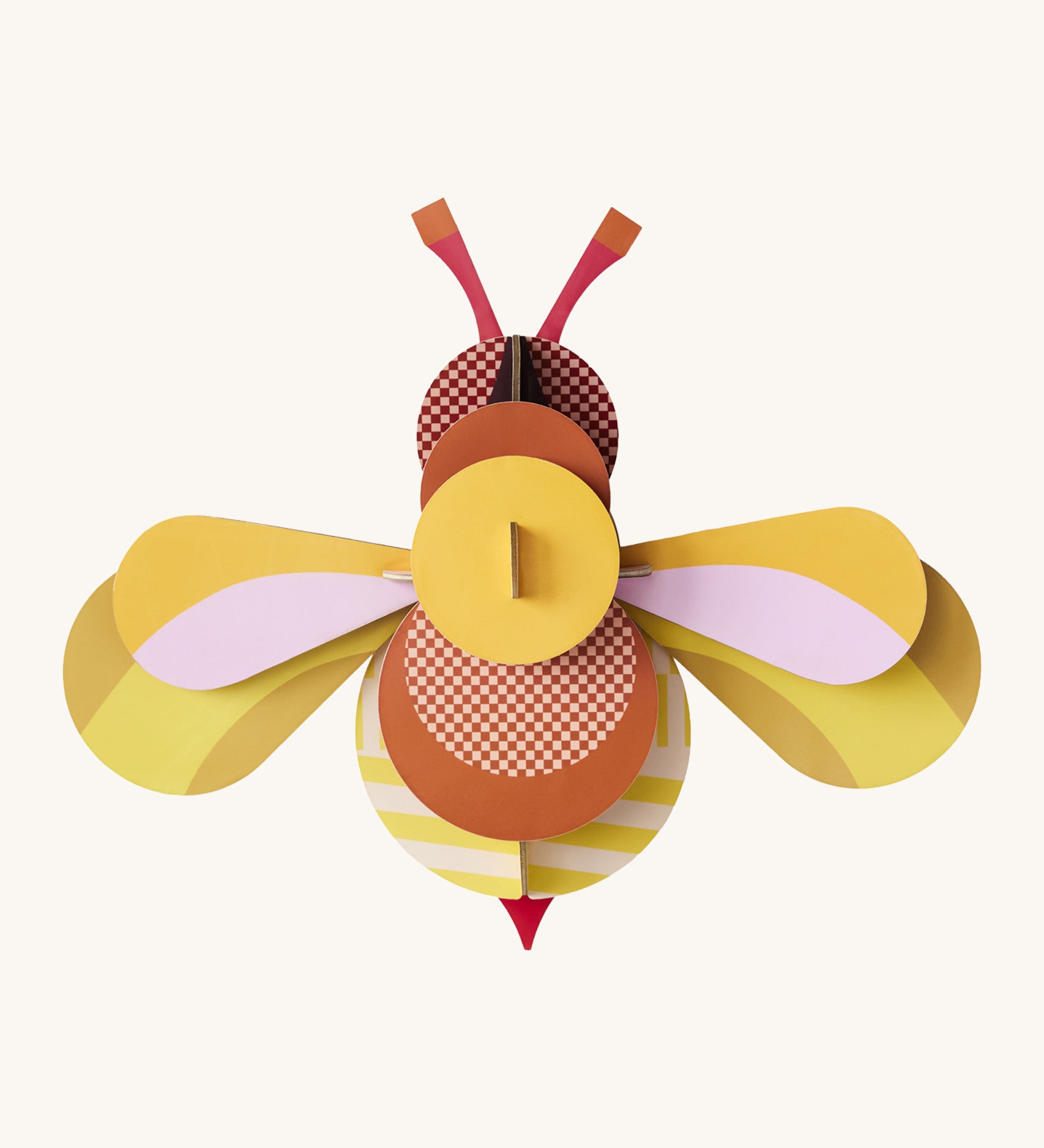 A bright and retro style candy bee wall decoration available at Babipur. A Studio roof collaboration with artist Zoe Miller. 