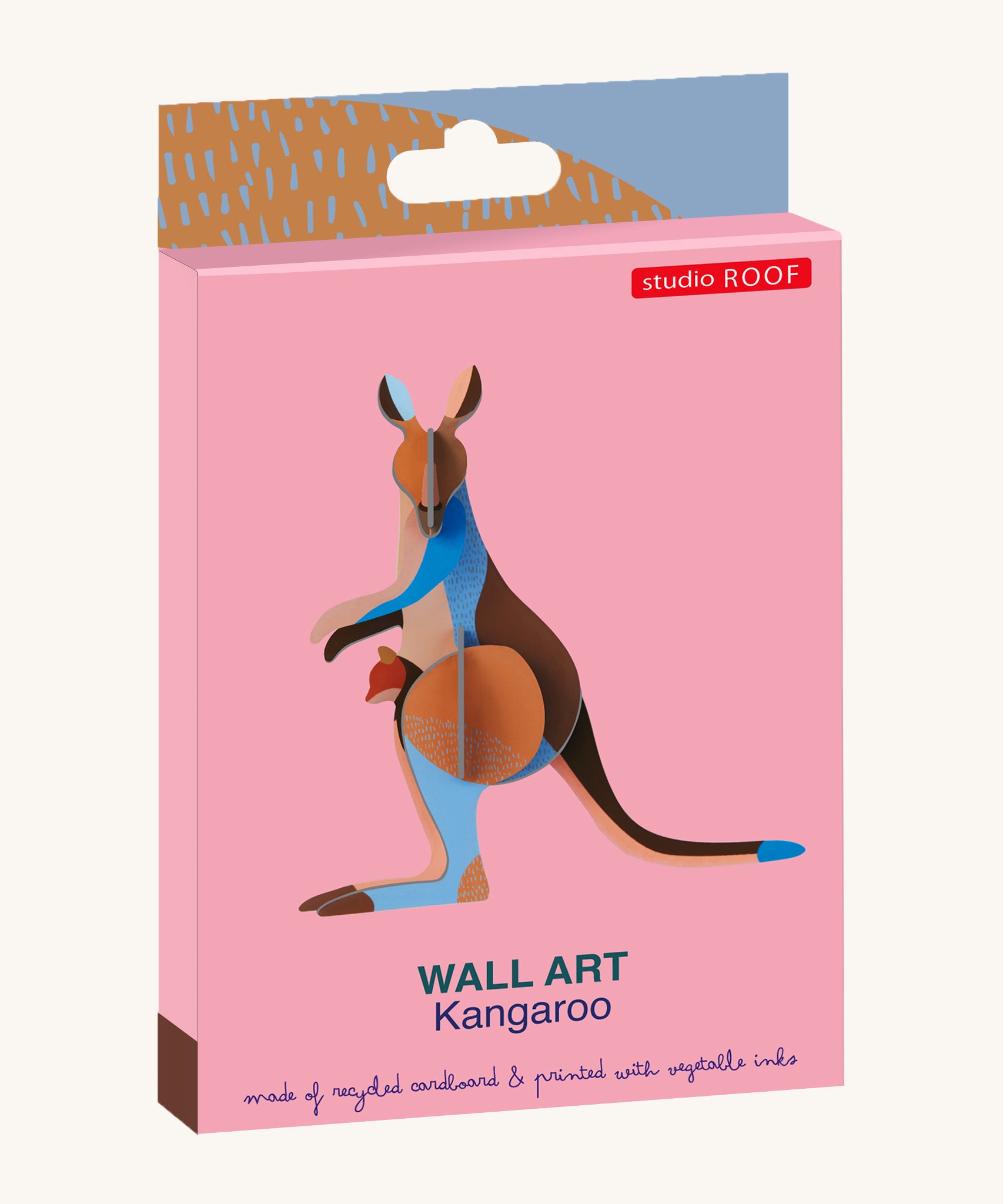 Studio Roof Kangaroo - 3D Cardboard Model in its bright packaging.