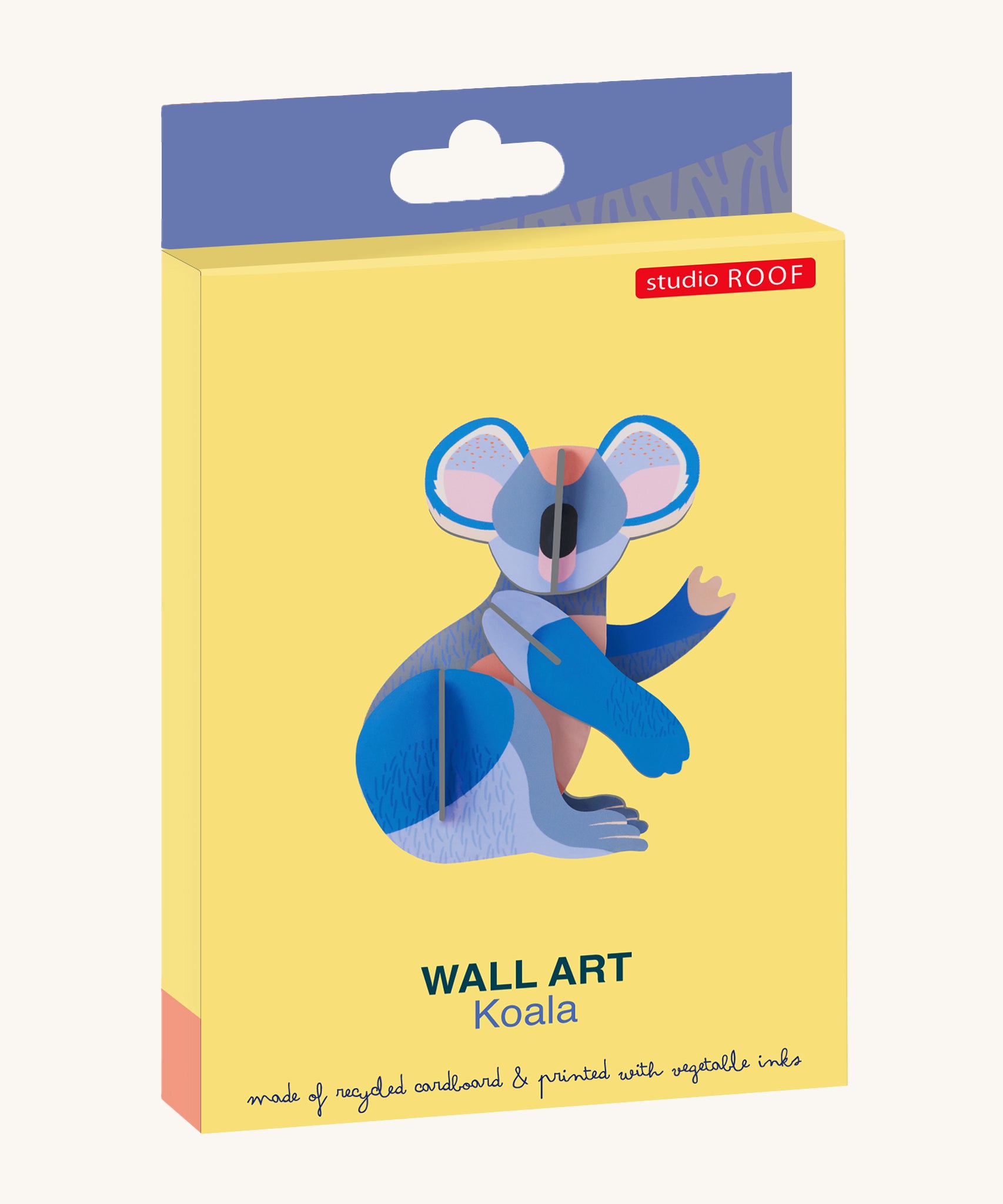 Studio Roof Koala - 3D Cardboard Model in its colourful packaging.