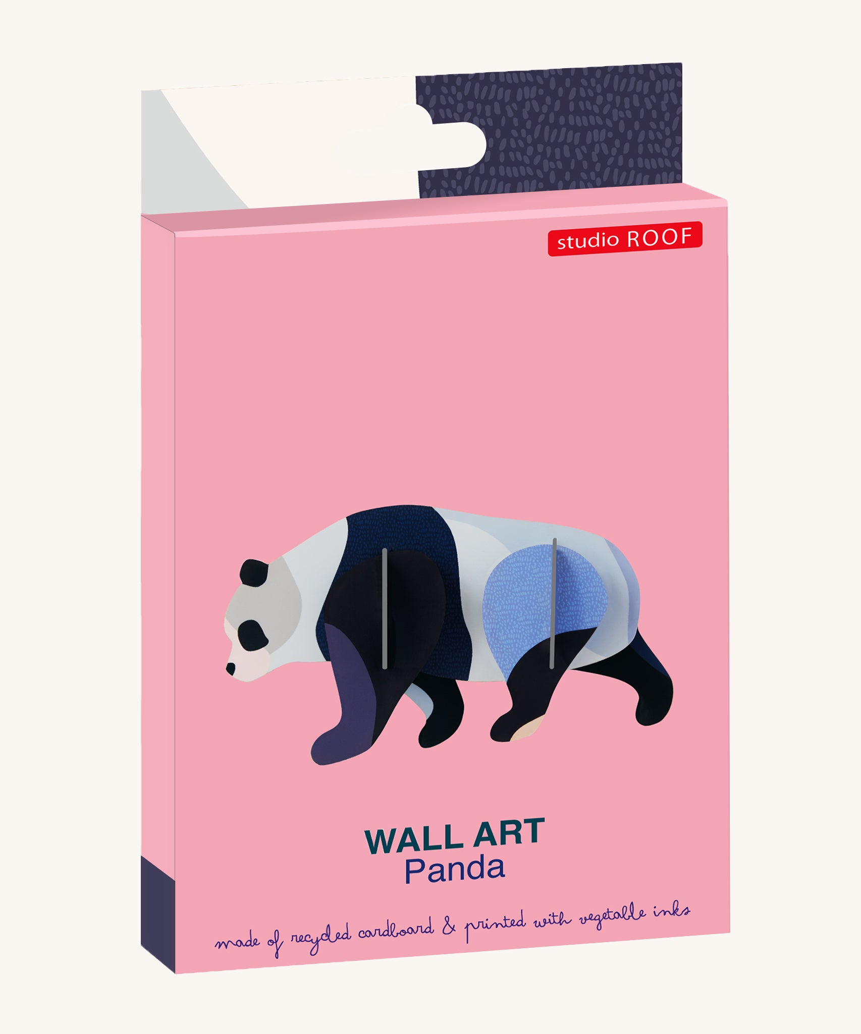 Studio Roof Panda - 3D Cardboard Model in its bright packaging.