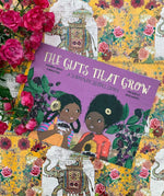 The Gifts That Grow children's book written by Monika Singh Gangotra and illustrated by Michaela Dias-Hayes, cover shows two girls next to Jamun plant trees.