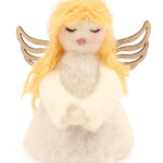 The Makerss - Angel Needle Felt Kit, complete angel with wooden wings and long blond hair. 