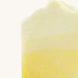 A close up of the The Soapmine snow bucks fizz bar available at Babipur showing the orange/yellow gradient detail