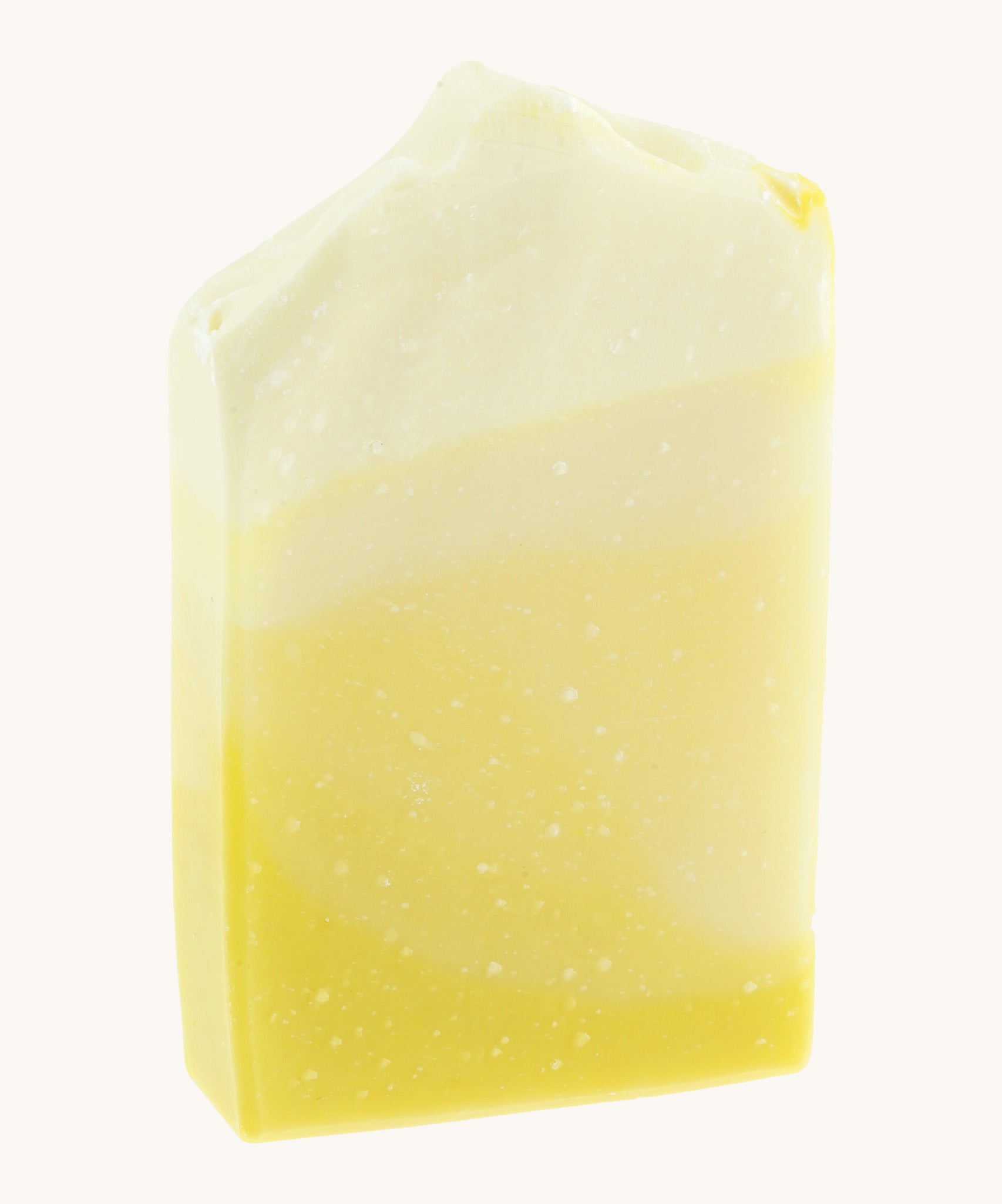 The Soapmine bucks fizz bar. A Christmas inspired Handmade soap available at Babipur with champagne and citrus orange notes. Soap bar has a yellow/orange gradient look