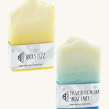 The Soapmine snow fairy bar and bucks fizz bars. Christmas inspired Handmade soap available at Babipur with natural essential oils. Comes with branding paper strip. 