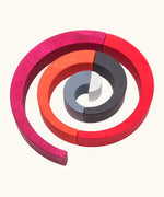 A swirl structure made from Tobe wooden asymmetrical arch pieces 