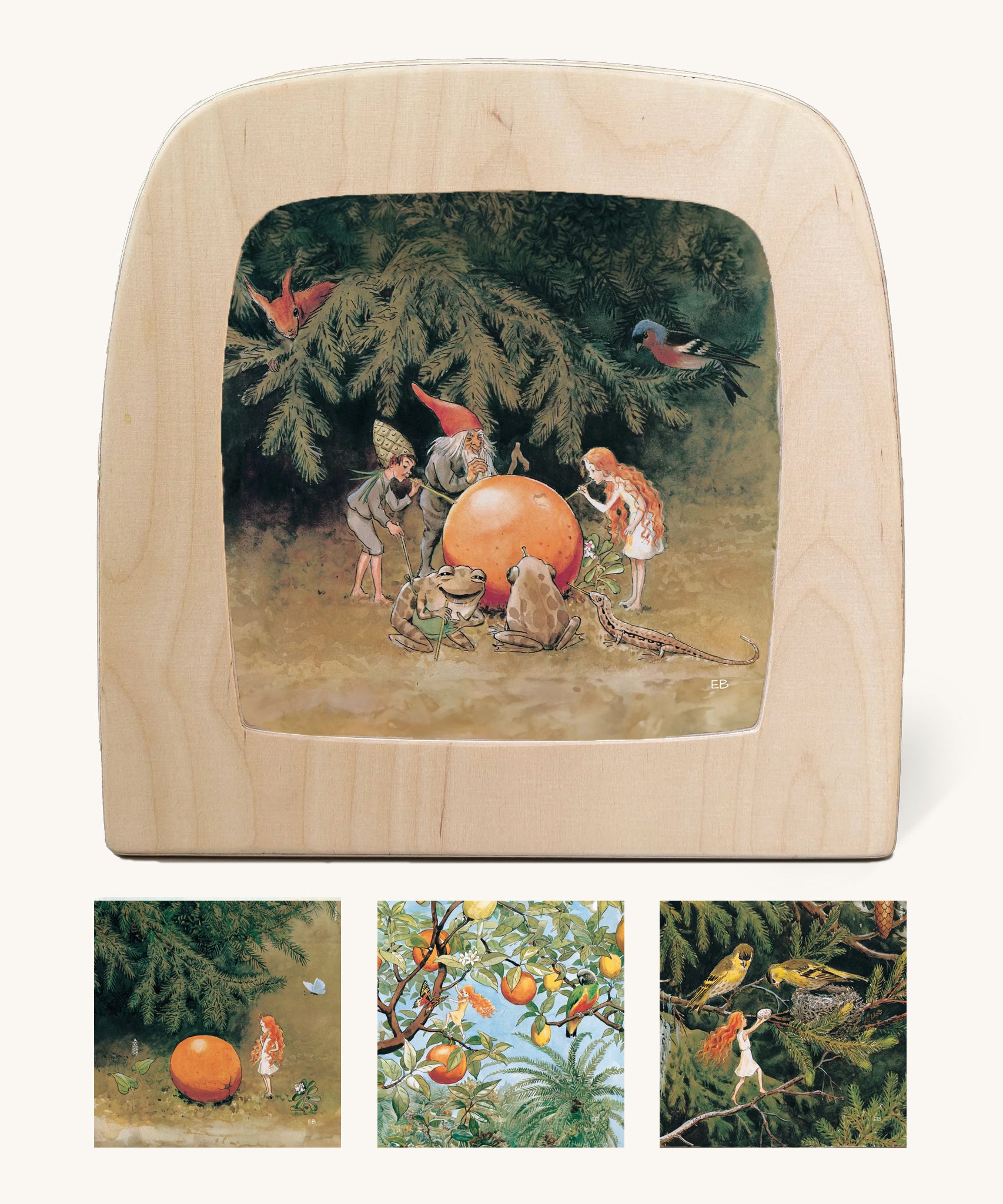 Toverlux StoryLux 4 Silhouette Set for magic lamp showing 4 scenes from Elsa Beskow's The Sun Egg children's book, buy now at Babipur.