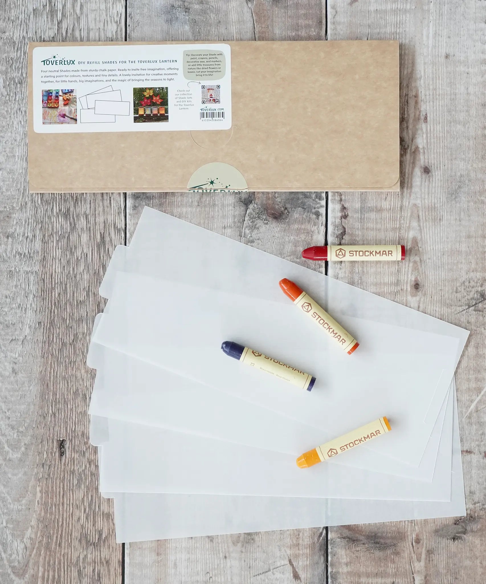 Toverlux blank lantern inserts to colour and personalise using crayons or watercolours, set of 4 sheets.
