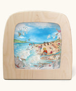 Toverlux Edulux watercycles silhouette featuring Stephanie Green's Estuary artwork. The silhouette is shown in a wooden frame. 