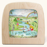 Toverlux Edulux watercycles silhouette featuring Stephanie Green's River artwork. The silhouette is shown in a wooden frame. 