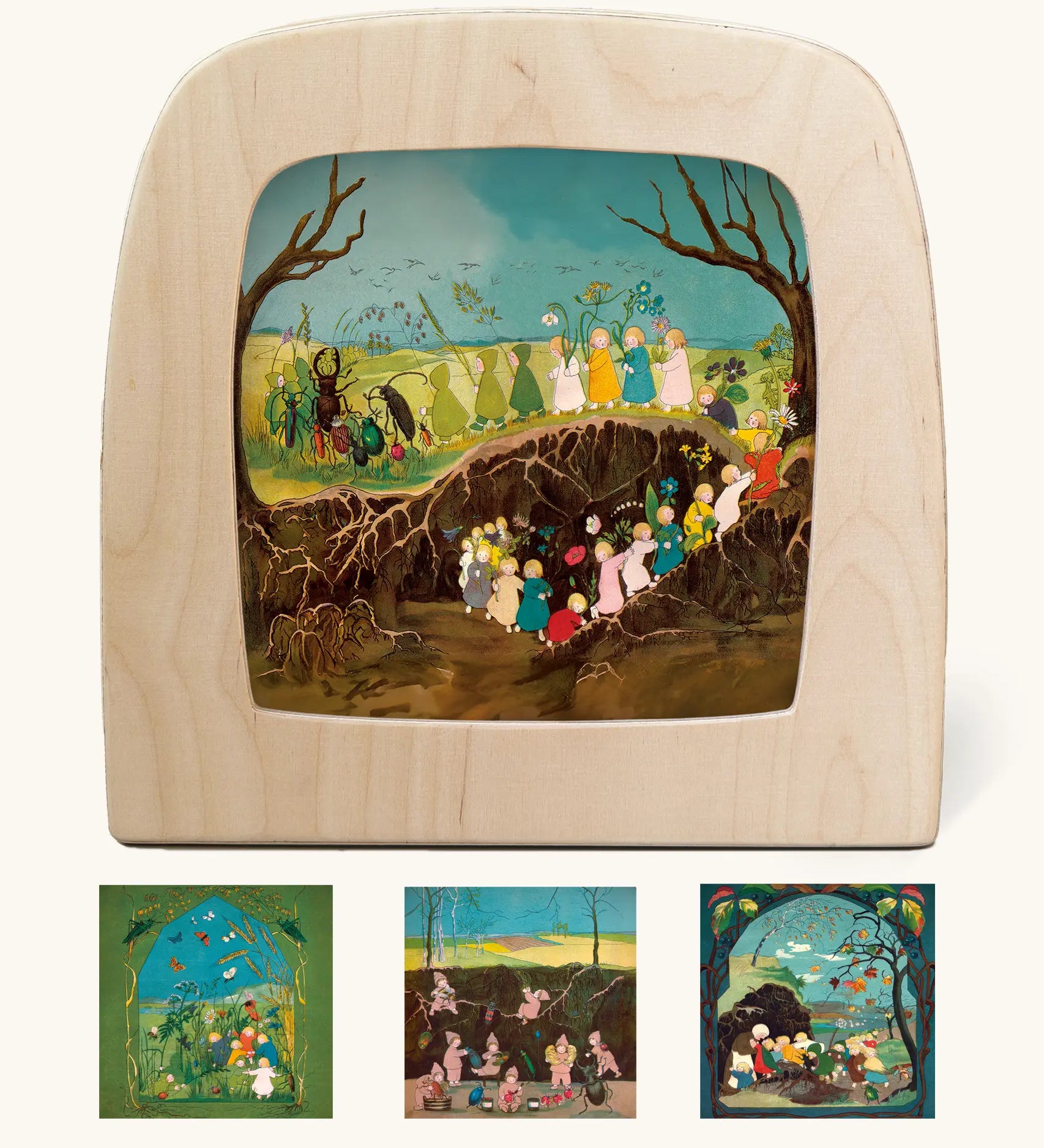 Toverlux silhouettes inspired by the Story of the Root Children book by Sibylle von Olfers, compatible with the Magic Lamp or Magic Frame, sold by Babipur.