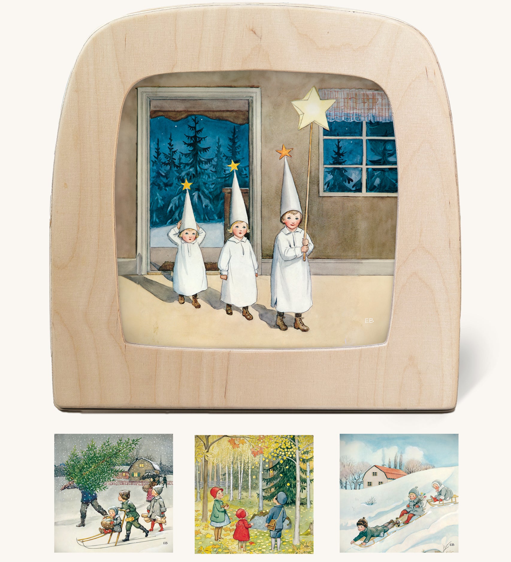 Toverlux silhouettes by artist Elsa Beskow, author of Around the Year, compatible with the Magic Lamp or Magic Frame, for sale at Babipur.