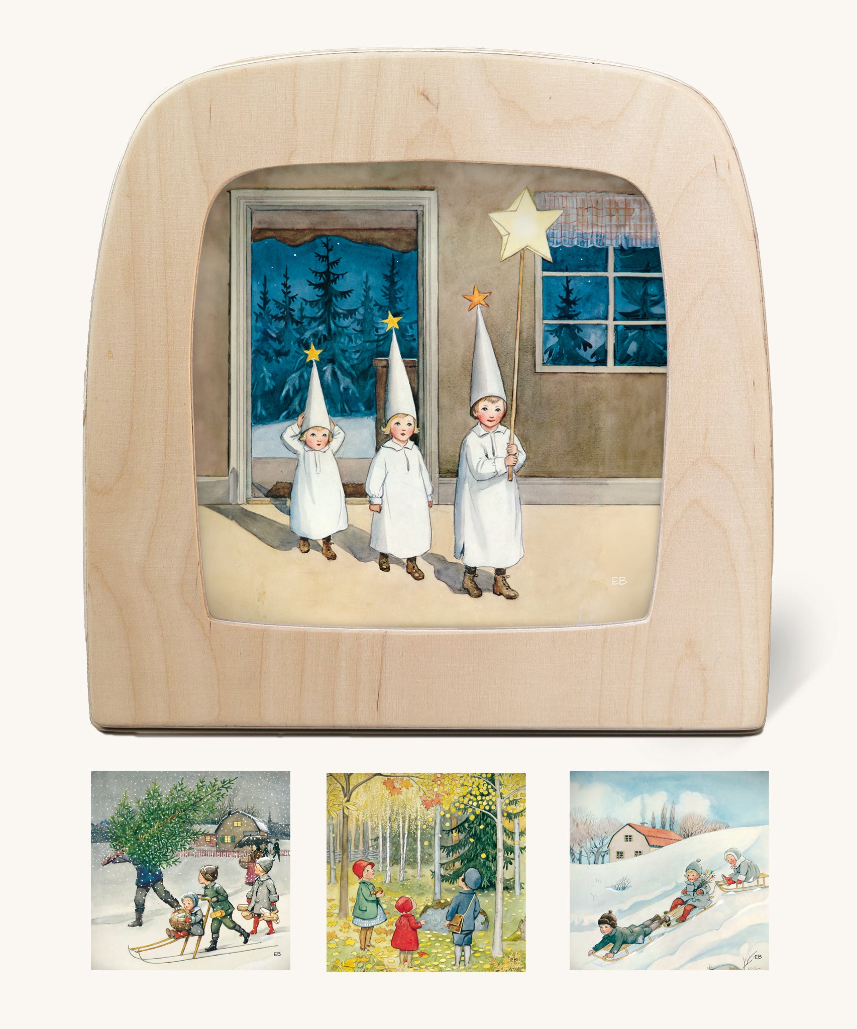 Toverlux silhouettes by artist Elsa Beskow, author of Around the Year, compatible with the Magic Lamp or Magic Frame, for sale at Babipur.