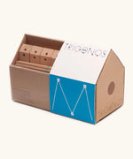 Trigonos medium construction set in the cardboard packaging shaped as a house