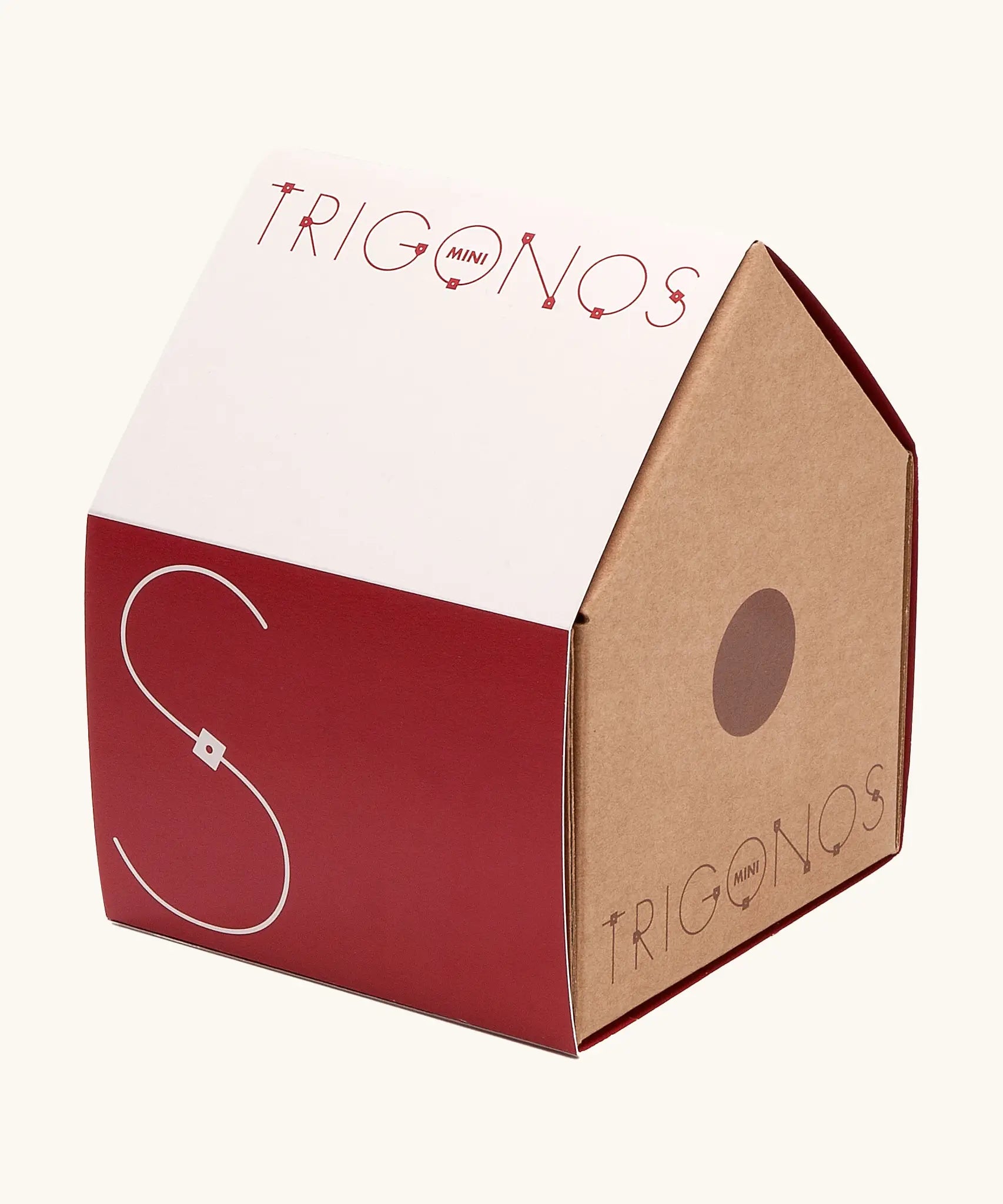 Trigonos small construction set in the cardboard packaging shaped as a house
