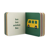 Trixie Little Library - baby board books; Vehicles, showing a bus.