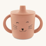 Trixie Animal Friends Silicone Sippy Cup, pink, Mrs Cat.