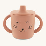 Trixie Animal Friends Silicone Sippy Cup, pink, Mrs Cat.