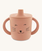 Trixie Animal Friends Silicone Sippy Cup, pink, Mrs Cat.