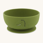 Trixie Animal Friends Silicone Suction Bowl, green, Mr Dino. 