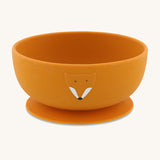 Trixie Animal Friends Silicone Suction Bowl, orange, Mr Fox. 