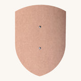 The VAH wooden toy shield left bare for your kids to get creative and paint it themselves. 