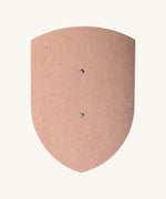 The VAH wooden toy shield left bare for your kids to get creative and paint it themselves. 