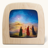 Toverlux silhouette of the nativity scene with the three wise men and starry sky, for December and Christmas celebrations.